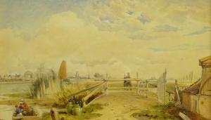 HAMERTON Robert Jacob,Fishermen on the side of an Estuary,1841,David Duggleby Limited 2018-12-07