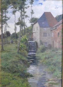 HAMESSE Adolphe Jean 1849-1925,Sommerlandschaft: Die Mühle von Hoeylandt,1890,Georg Rehm 2022-12-08