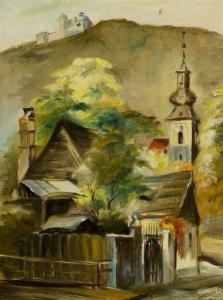 HAMETNER Franz 1912-1998,A Belgian landscape with house and church,1947,Quinn's US 2009-06-13