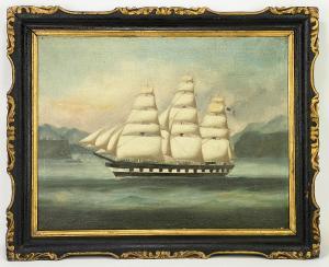 HAMILTON China 1946,clipper ship with American flag,CRN Auctions US 2021-10-24