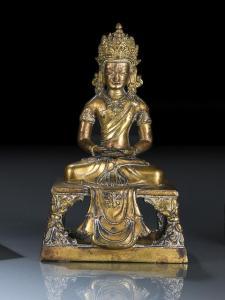 HAMILTON China 1946,Feuervergoldete Bronze des Amitayus auf einem Thron,1770,Nagel DE 2019-06-06