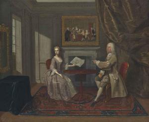 HAMILTON Gawen 1697-1737,A double portrait of Matthew Robinson  and his wif,Christie's GB 2014-10-30