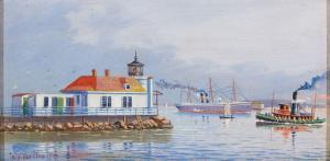 HAMILTON Ira,Portland Breakwater Lighthouse,1912,Barridoff Auctions US 2023-04-01