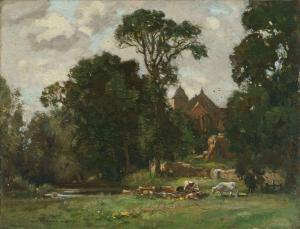 HAMILTON James Whitelaw 1860-1932,Riverside landscape,1900,Schmidt Kunstauktionen Dresden 2024-03-02