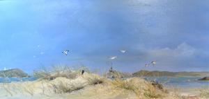 HAMILTON John 1919-1993,Sand Dunes and Seagulls, A Coastal View,Jacobs & Hunt GB 2021-06-25