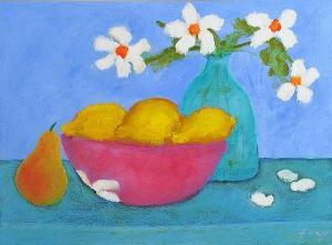 HAMILTON KING Pamela 1900-2000,PEARS & DAISIES,Ross's Auctioneers and values IE 2016-06-22