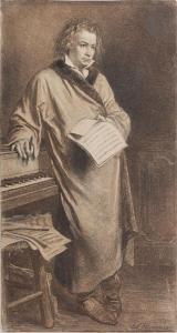 HAMMAN Édouard J. Conrad 1819-1888,Portrait de Beethoven en pied,Ader FR 2023-03-20