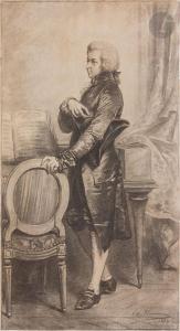 HAMMAN Édouard J. Conrad,Portrait de Mozart en pied avec le final de Don Gi,1856,Ader 2023-03-20