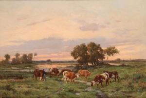 HAMMAN Edouard Michel F. 1850,Cattle in a meadow with a drover,Duke & Son GB 2019-04-26