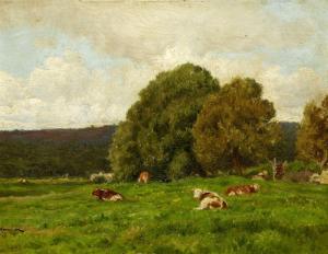 HAMMAN Edouard Michel F. 1850,Landschaft mit Weidekühen,Zofingen CH 2017-11-30