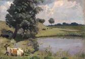 HAMMER Hans 1878-1917,Liegende Kuh vor einem kleinen See.,Hugo Ruef DE 2007-09-20