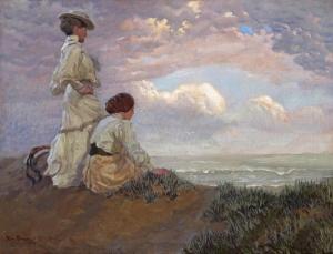 HAMMER Hans,Two elegant ladies on the coast, gazing out to sea,1907,Woolley & Wallis 2018-03-07