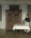 HAMMERSHOI Vilhelm 1864-1916,Pigen daekker bord,Stockholms Auktionsverket SE 2017-06-06
