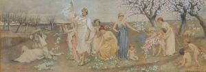 HAMMOND Gertrude E. Demain 1862-1953,Allegorical scene within a landscape ,1886,Lacy Scott & Knight 2022-03-18