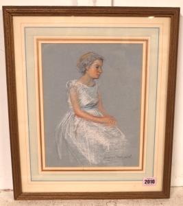 HAMMOND Hermione,Portrait of a lady in white dress,Bellmans Fine Art Auctioneers 2023-02-24