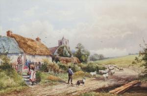 HAMMOND Horace 1842-1926,Drover with sheep on a village track,Rosebery's GB 2018-07-18