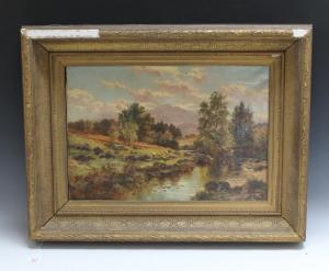 HAMMOND R.J. 1882-1911,Wooded river landscape with shepherd and sheep,Cuttlestones GB 2017-09-14