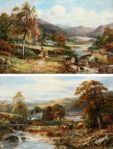 HAMMOND Robert John 1882-1911,A shepherd and his flock on a path with a cotta,1898,Woolley & Wallis 2023-03-08