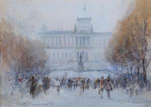 HAMMOND ROY 1934,Christmas Shoppers in Wenceslas Square, Prague,1995,Tooveys Auction GB 2024-01-24