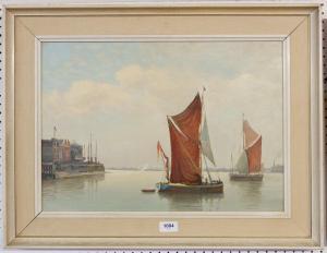 HAMMOND Vavasour 1900-1985,maritime scenes with sailing barges on the ,Smiths of Newent Auctioneers 2023-02-16