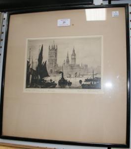 HAMPSHIRE Ernest L,Houses of Parliament from Lambeth,Tooveys Auction GB 2011-10-05
