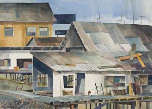 HAMPTON Phillip Jewel 1922-2016,Docks in Savannah,1968,Swann Galleries US 2020-12-10