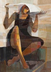 HAMPTON Phillip Jewel 1922-2016,Untitled (Woman Covering Her Head),1953,Swann Galleries 2020-12-10