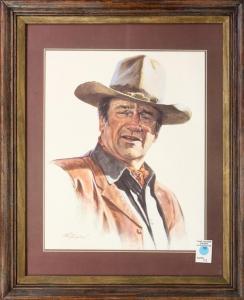 HAMPTON Roy 1923-1997,portriait of John Wayne,Clars Auction Gallery US 2011-08-06