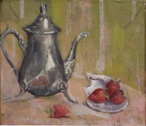 Hance Arthur E,TRAWBERRIES AND TEA POT,De Veres Art Auctions IE 2018-01-30