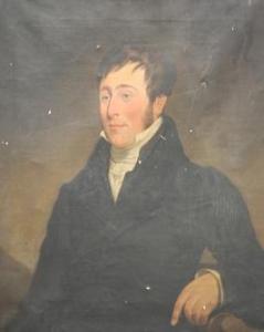 HANCOCK B,Portrait of a young man wearing a black coat,1828,Fieldings Auctioneers Limited 2016-11-12