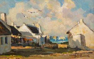 HANCOCK Bruce 1924-1994,Coastal Cottages with Washing out to Dry,5th Avenue Auctioneers 2022-04-24
