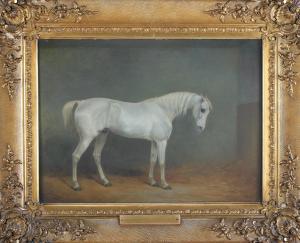 HANCOCK Charles 1795-1868,GREY IN A STABLE INTERIOR,1886,Morphets GB 2019-09-05