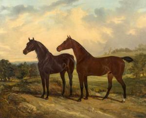 HANCOCK Charles 1795-1868,Zwei Pferde in der Natur,1828,Galerie Widmer Auktionen CH 2020-06-24