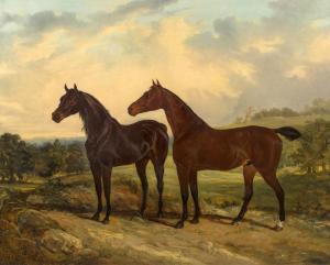HANCOCK Charles 1795-1868,Zwei Pferde in der Natur,1828,Beurret & Bailly CH 2019-03-20
