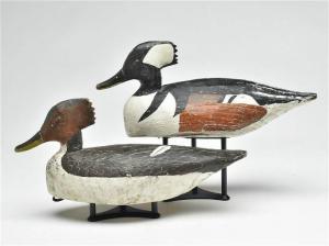 HANCOCK Miles 1888-1974,Rare rigmate pair of hooded mergansers,Guyette & Schmidt US 2022-04-30