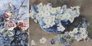 Handley Gladys,Primroses with Violets,1920,Batemans Auctioneers & Valuers GB 2017-12-02