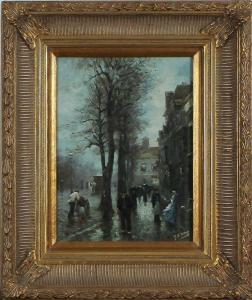 HANDSOME G.W 1900-1900,cityscape with figures,Twents Veilinghuis NL 2013-10-18