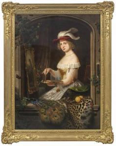 HANDWERCK Eduard,Bildnis einer jungen Dame als Allegorie der Malere,1852,Schloss 2019-12-01