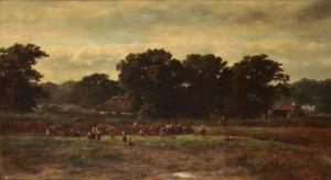 HANEDOES Louwrens 1822-1905,Villagers gathering hay,1870,Duke & Son GB 2022-09-29