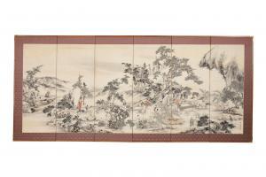 HANKEI Kato 1841-1906,Chinese Scholar-Officials in a Landscape,Bonhams GB 2019-06-26