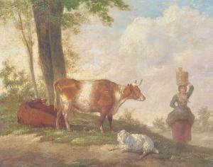 HANKES J.F 1800-1800,Milkmaid with cattle,1848,Bonhams GB 2005-05-31