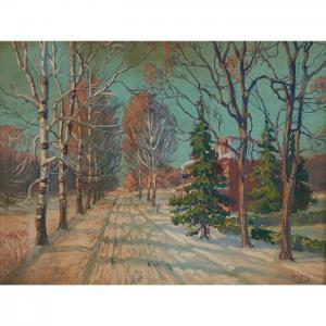 HANKES Louis C 1882-1943,Winter Landscape,Treadway US 2017-10-25