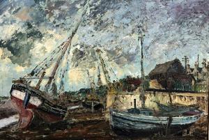 HANN George 1900-1979,HARBOUR AT LOW TIDE,Great Western GB 2023-03-31