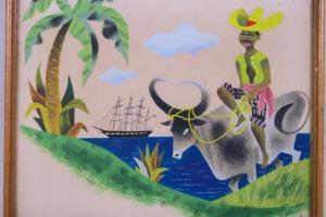 HANNA,Caribbean landscape with buffalo rider and a four-,Crow's Auction Gallery GB 2017-06-07