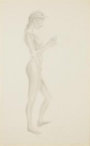 HANNA David 1941-1981,Nude with Flowers,Hindman US 2014-01-11