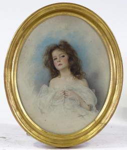 HANNAM Florence 1800-1900,portrait of Noreen Kirby,Burstow and Hewett GB 2019-06-19