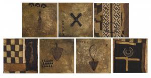 HANNES Harrs 1927-2006,Metal Found Objects on Kuba Cloth,1989,Strauss Co. ZA 2024-03-20