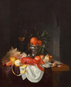 HANNOT Johannes,Still life with citrus fruits, oysters and lobster,Galerie Koller 2021-10-01