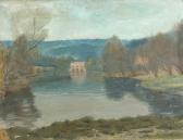 HANS gustav 1890-1953,COUNTRY MANOR BY LAKE,1925,Sloans & Kenyon US 2014-04-13