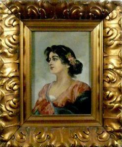 HANSEN Alfred J 1800-1900,Porträt eines spanischen Mädchens,1919,Reibnitz DE 2015-05-08